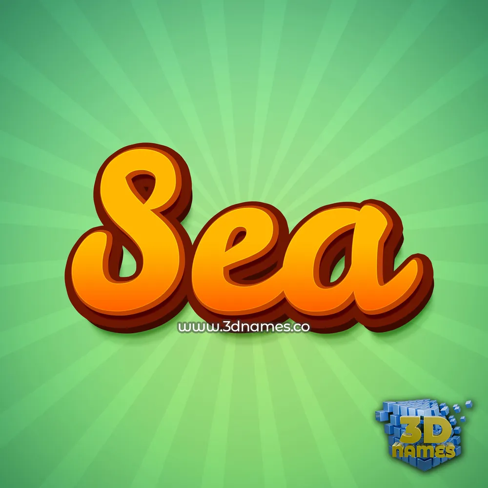 sea in Green Rays style - 3D name wallpaper