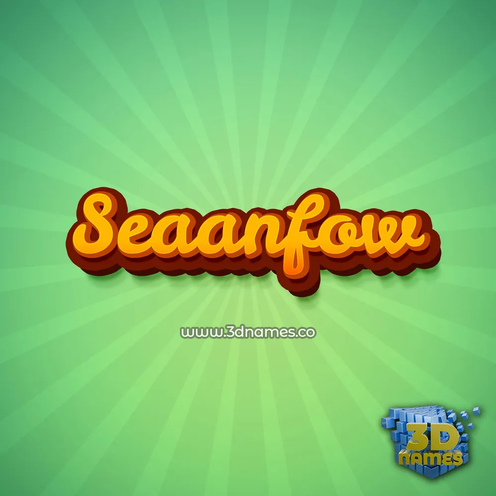 seaanfow in Green Rays style - 3D name wallpaper