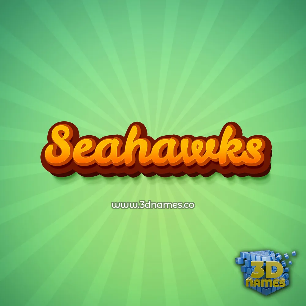 seahawks in Green Rays style - 3D name wallpaper