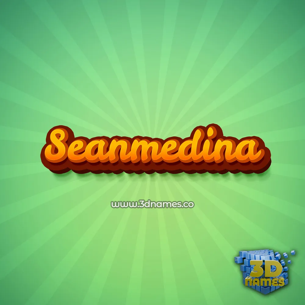 seanmedina in Green Rays style - 3D name wallpaper