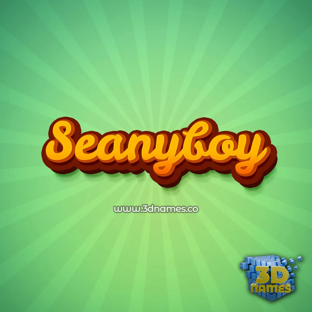 seanyboy in Green Rays style - 3D name wallpaper