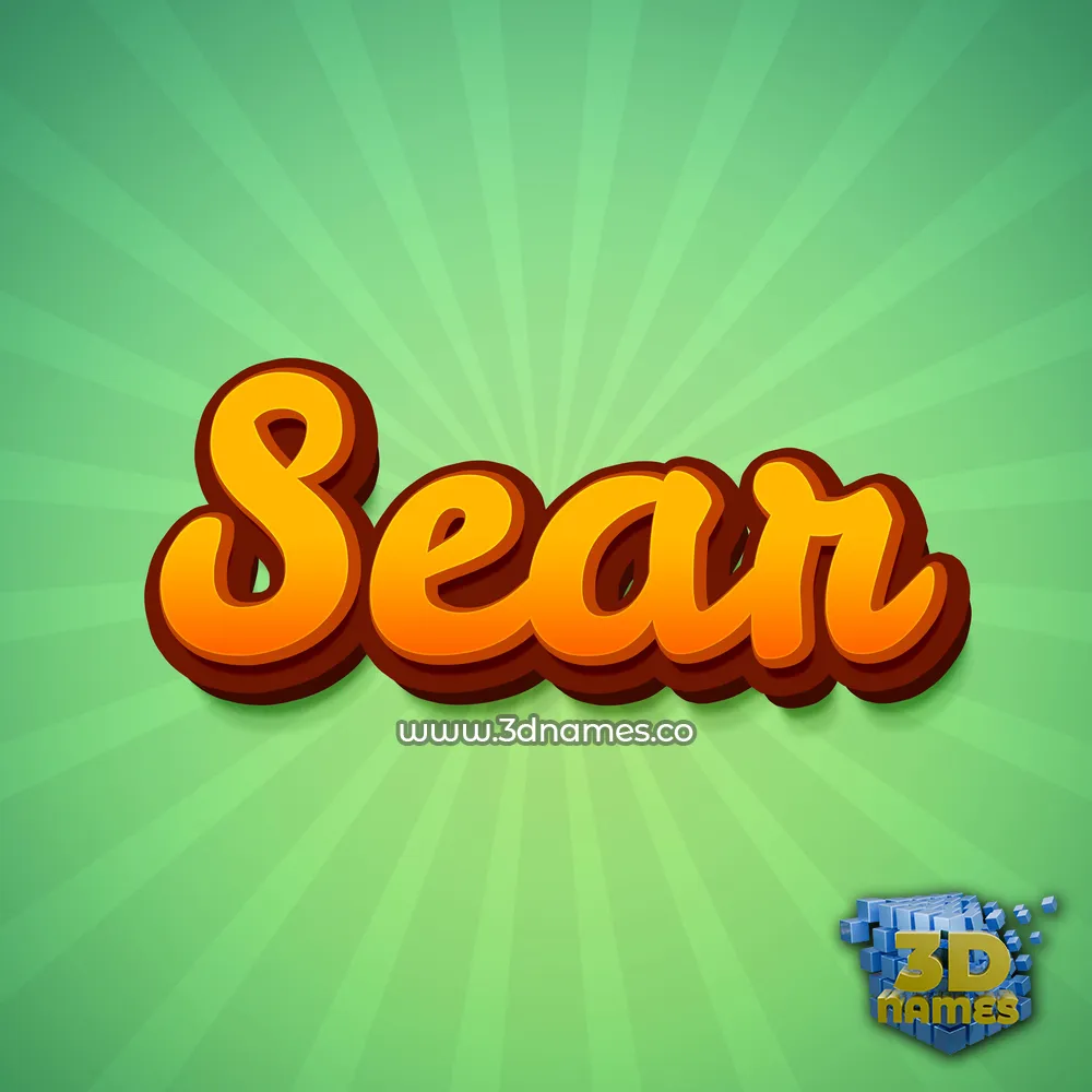 sear in Green Rays style - 3D name wallpaper