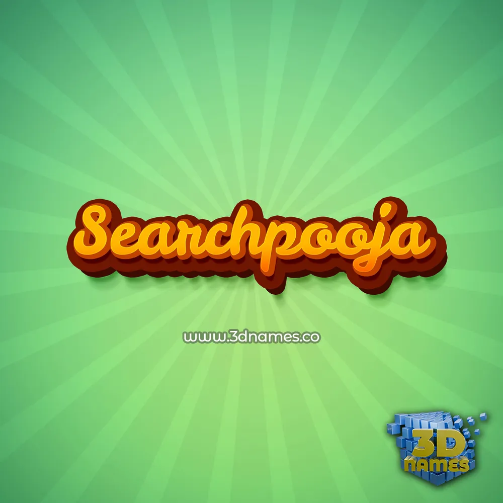 searchpooja in Green Rays style - 3D name wallpaper
