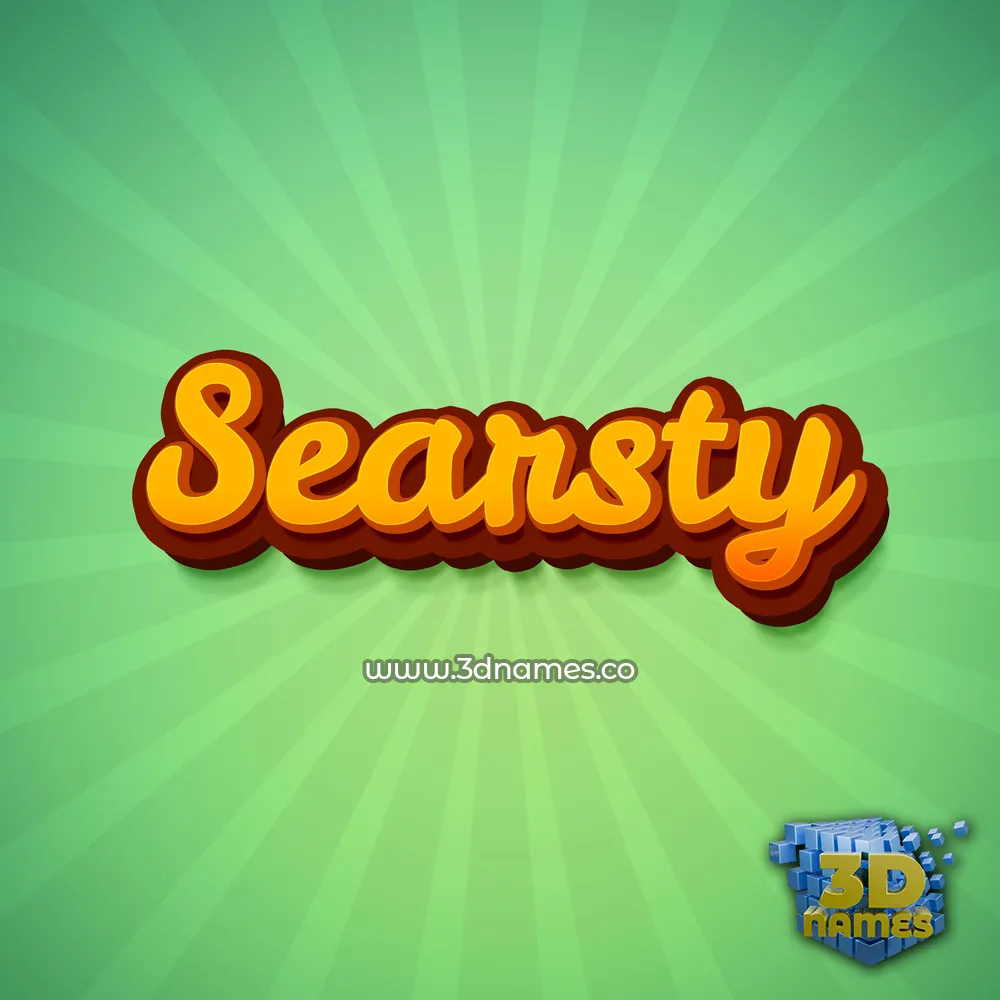 searsty in Green Rays style - 3D name wallpaper