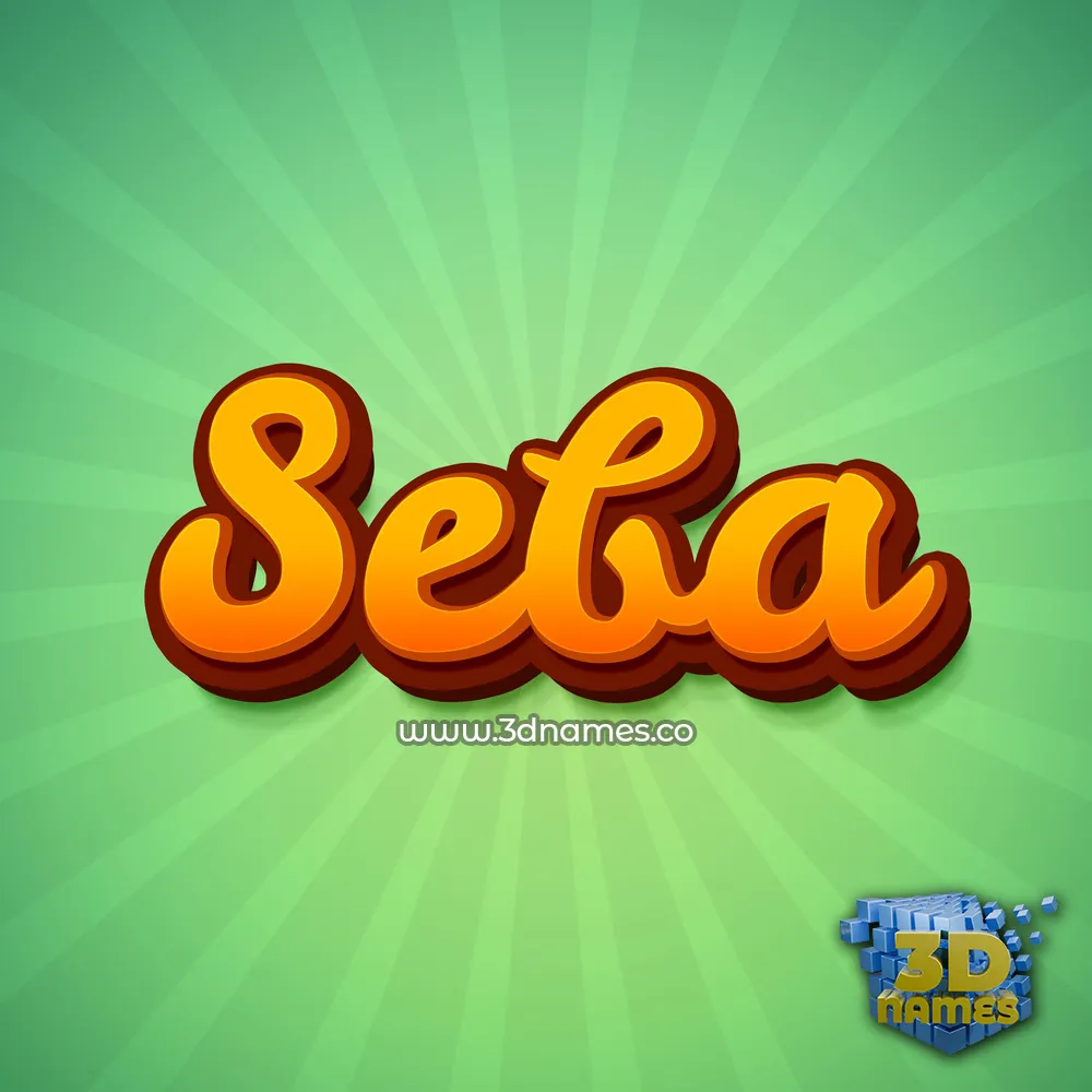 seba in Green Rays style - 3D name wallpaper
