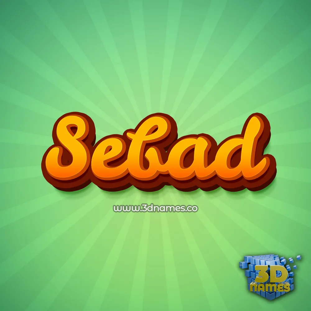 sebad in Green Rays style - 3D name wallpaper