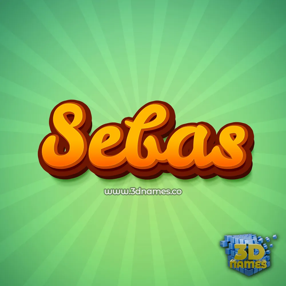 sebas in Green Rays style - 3D name wallpaper