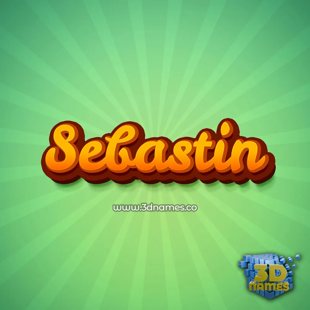sebastin in Green Rays style - 3D name wallpaper