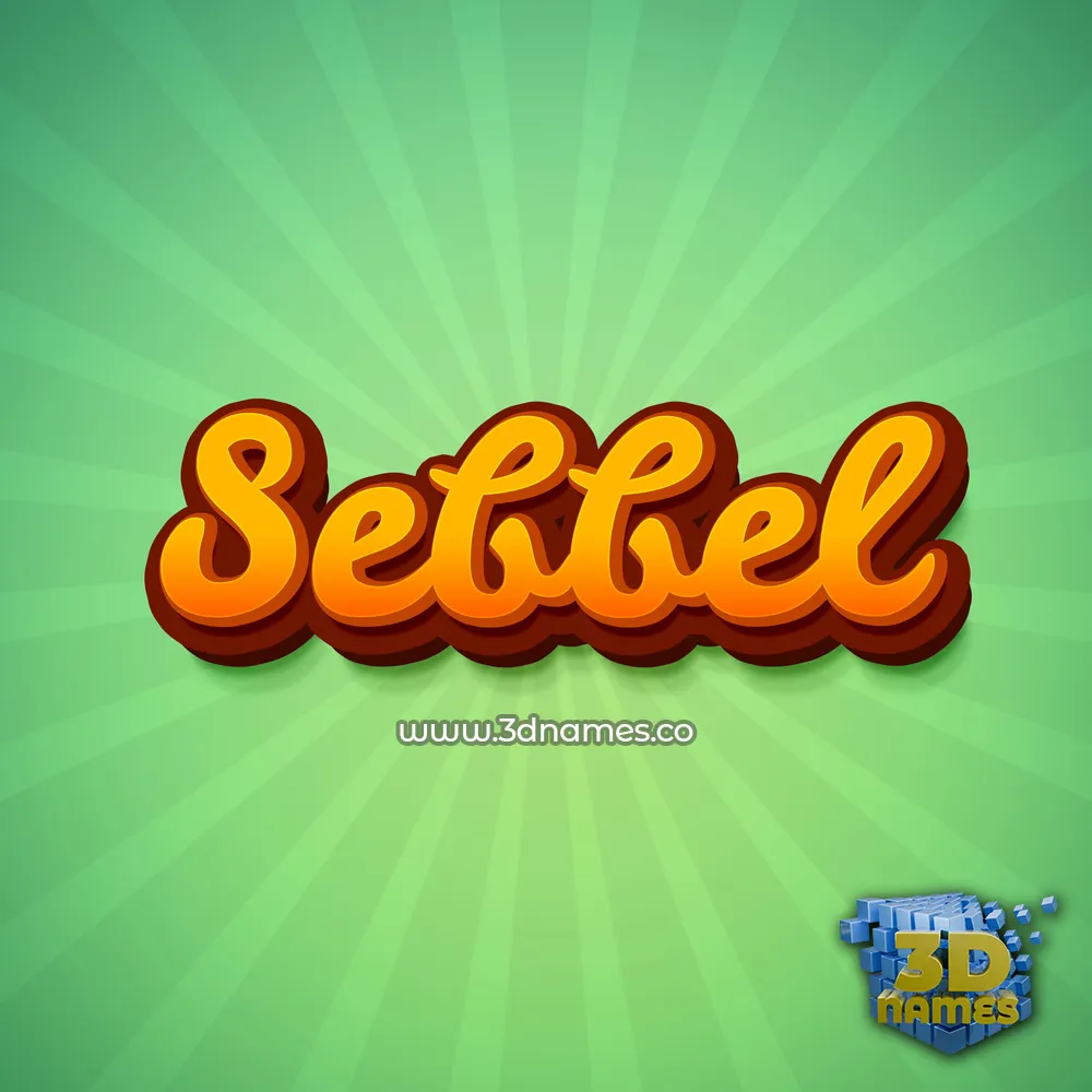 sebbel in Green Rays style - 3D name wallpaper