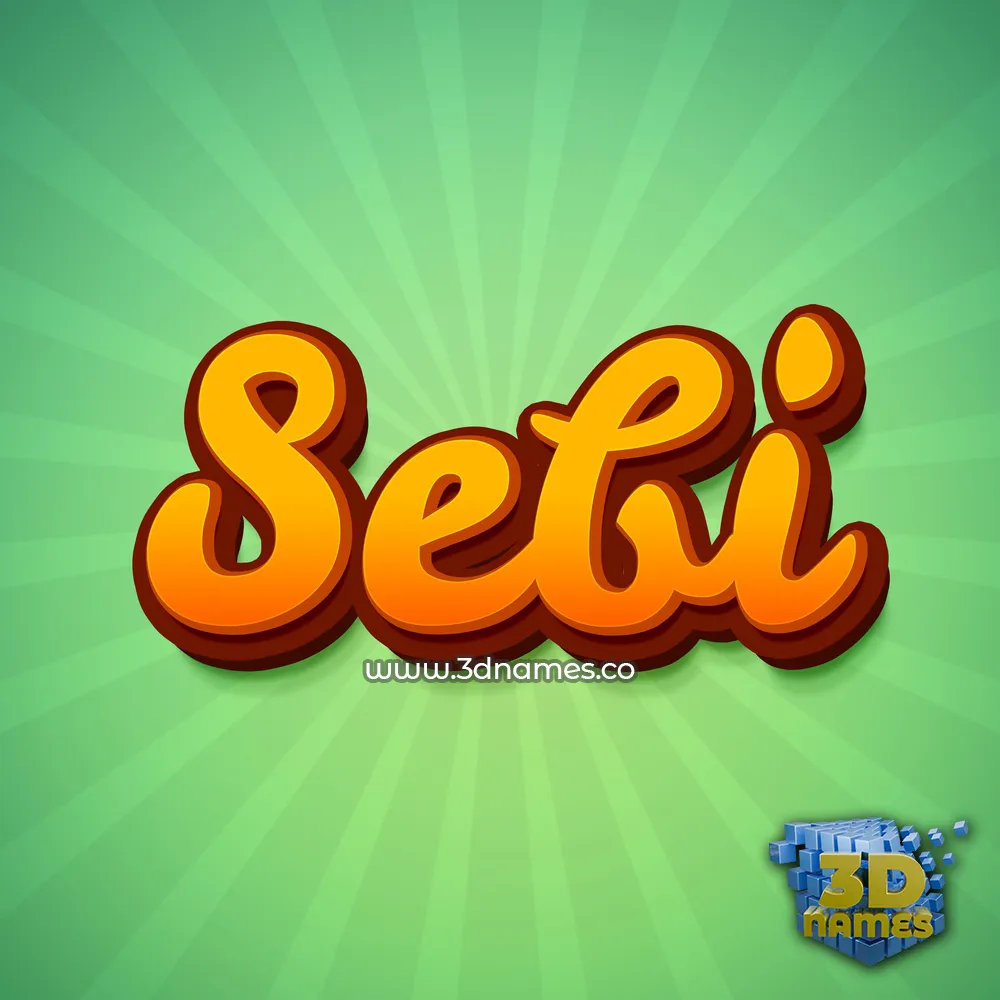 sebi in Green Rays style - 3D name wallpaper