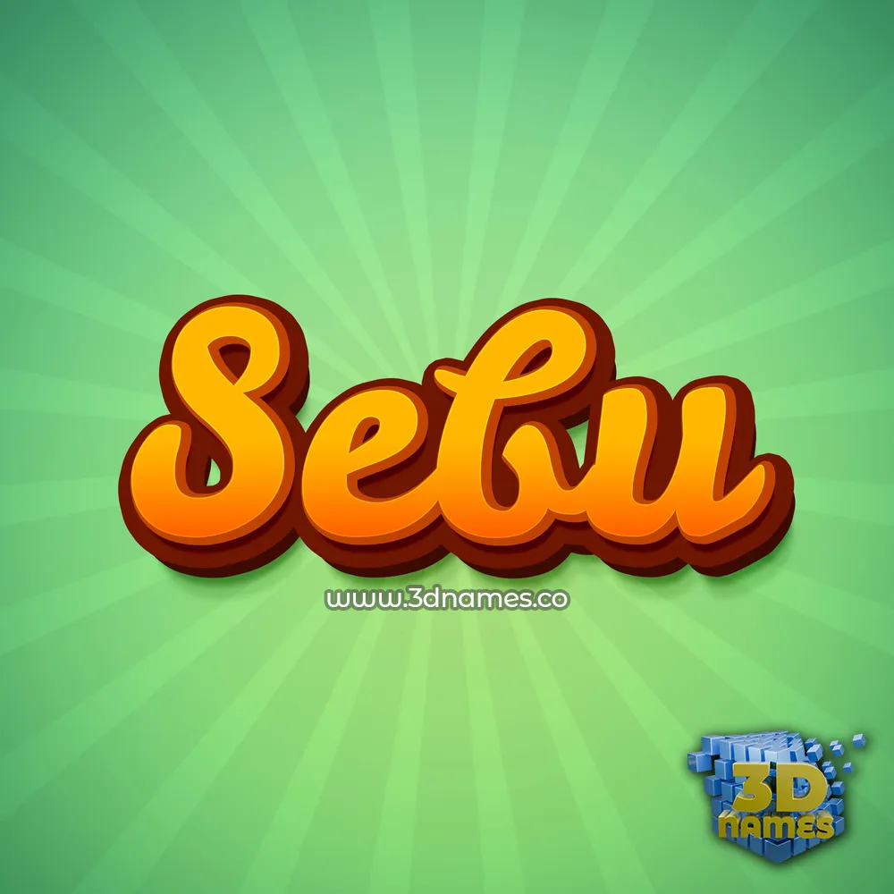 sebu in Green Rays style - 3D name wallpaper