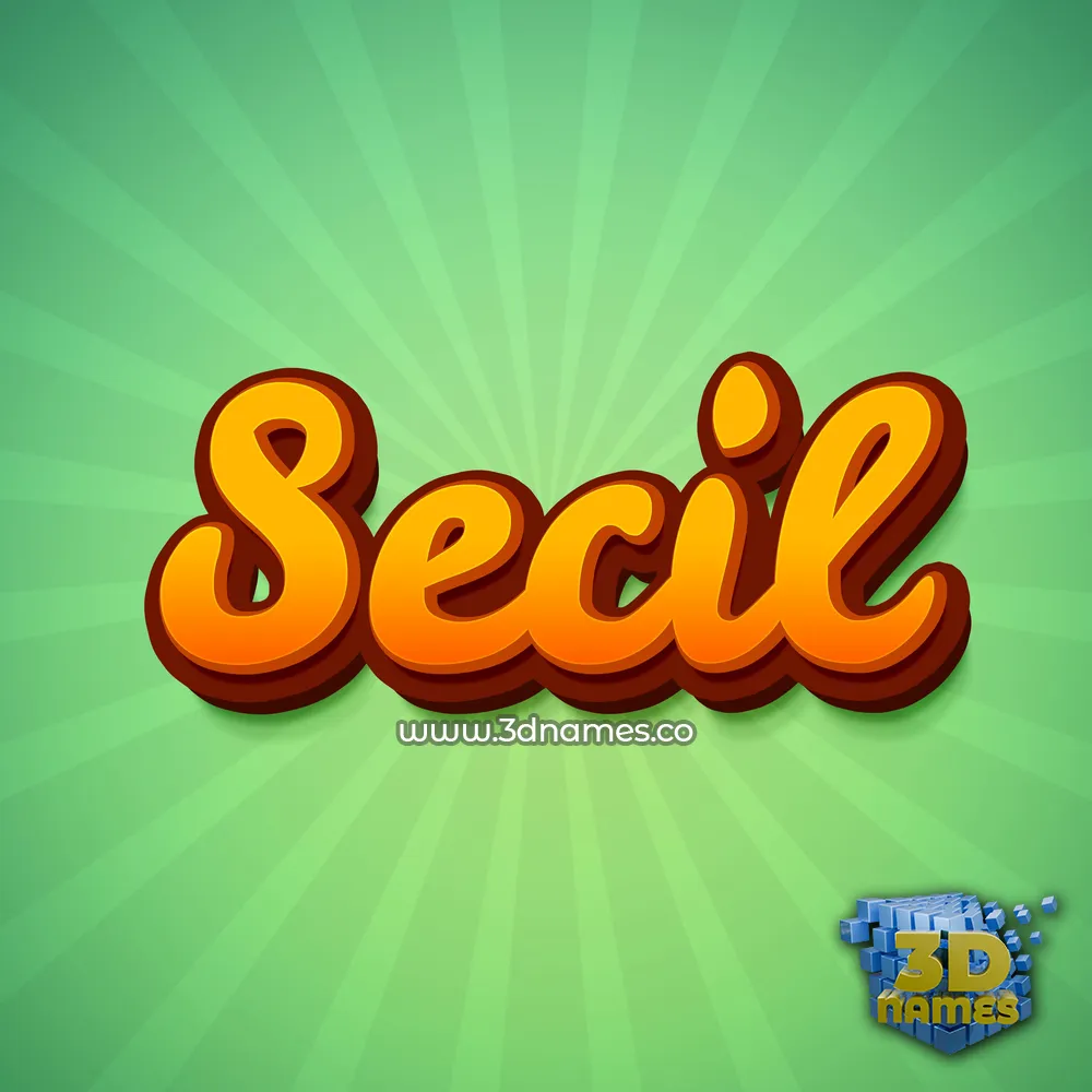 secil in Green Rays style - 3D name wallpaper
