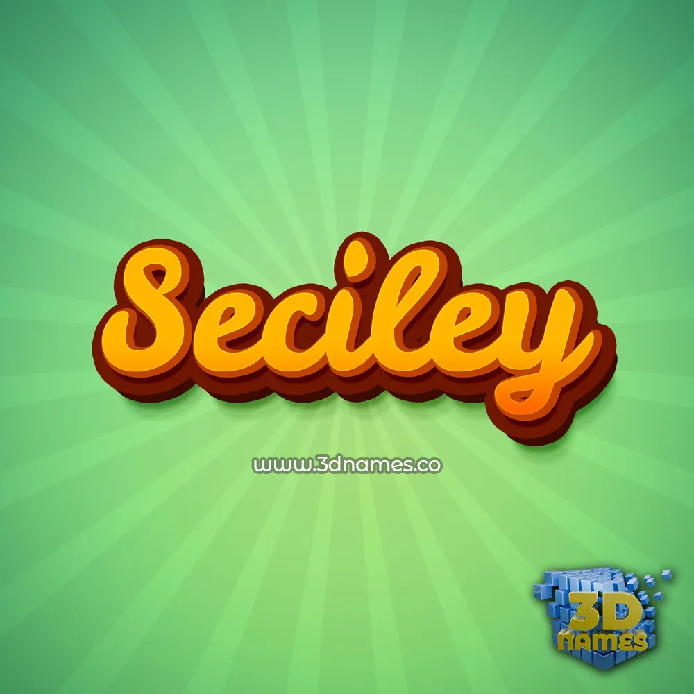 seciley in Green Rays style - 3D name wallpaper