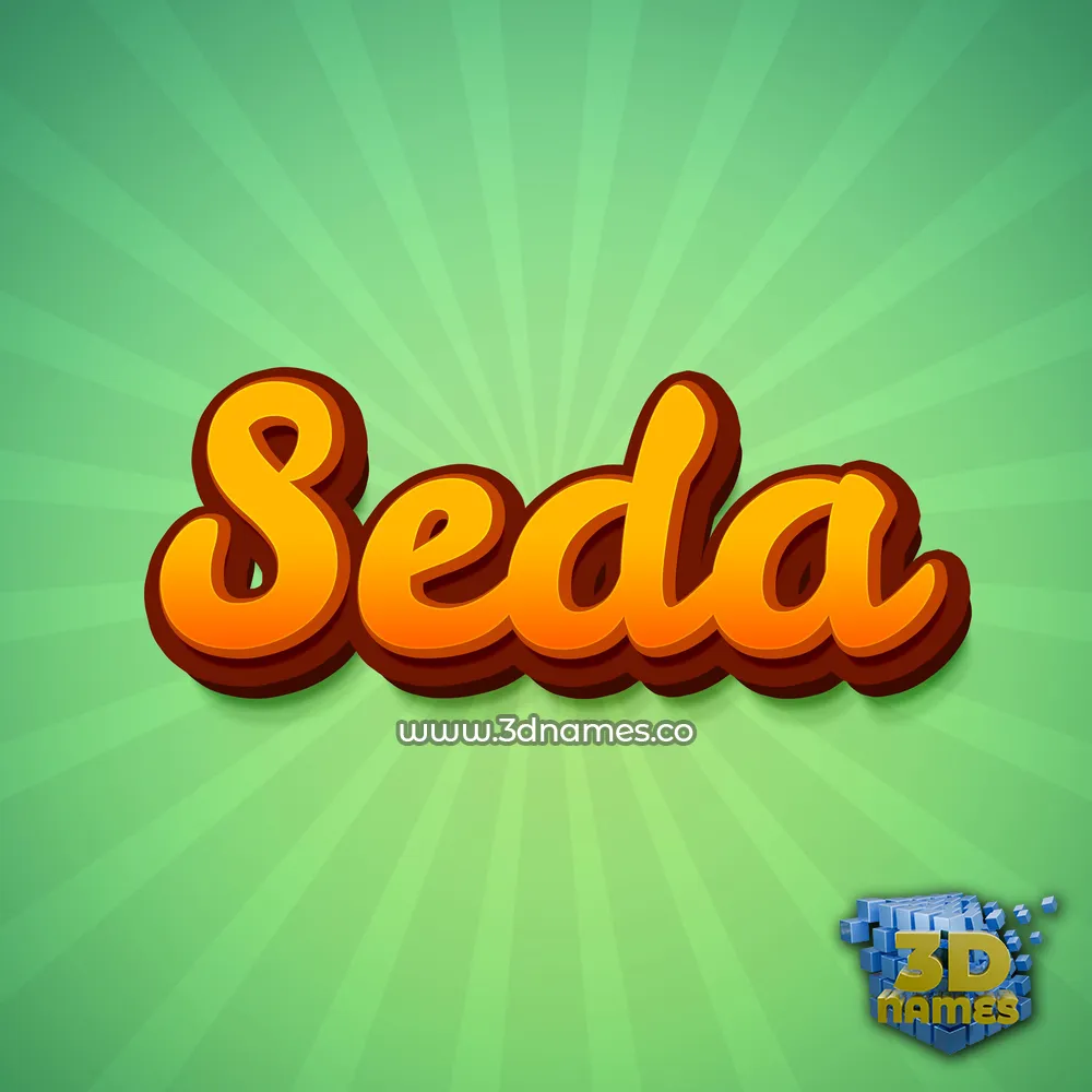 seda in Green Rays style - 3D name wallpaper