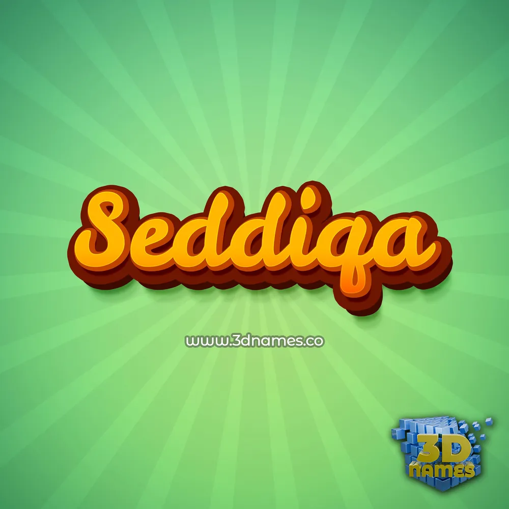 seddiqa in Green Rays style - 3D name wallpaper