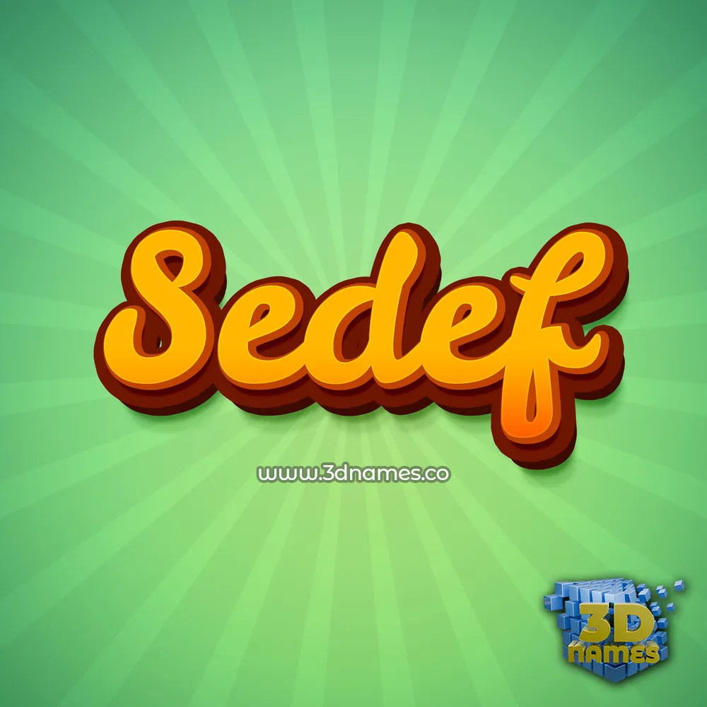 sedef in Green Rays style - 3D name wallpaper