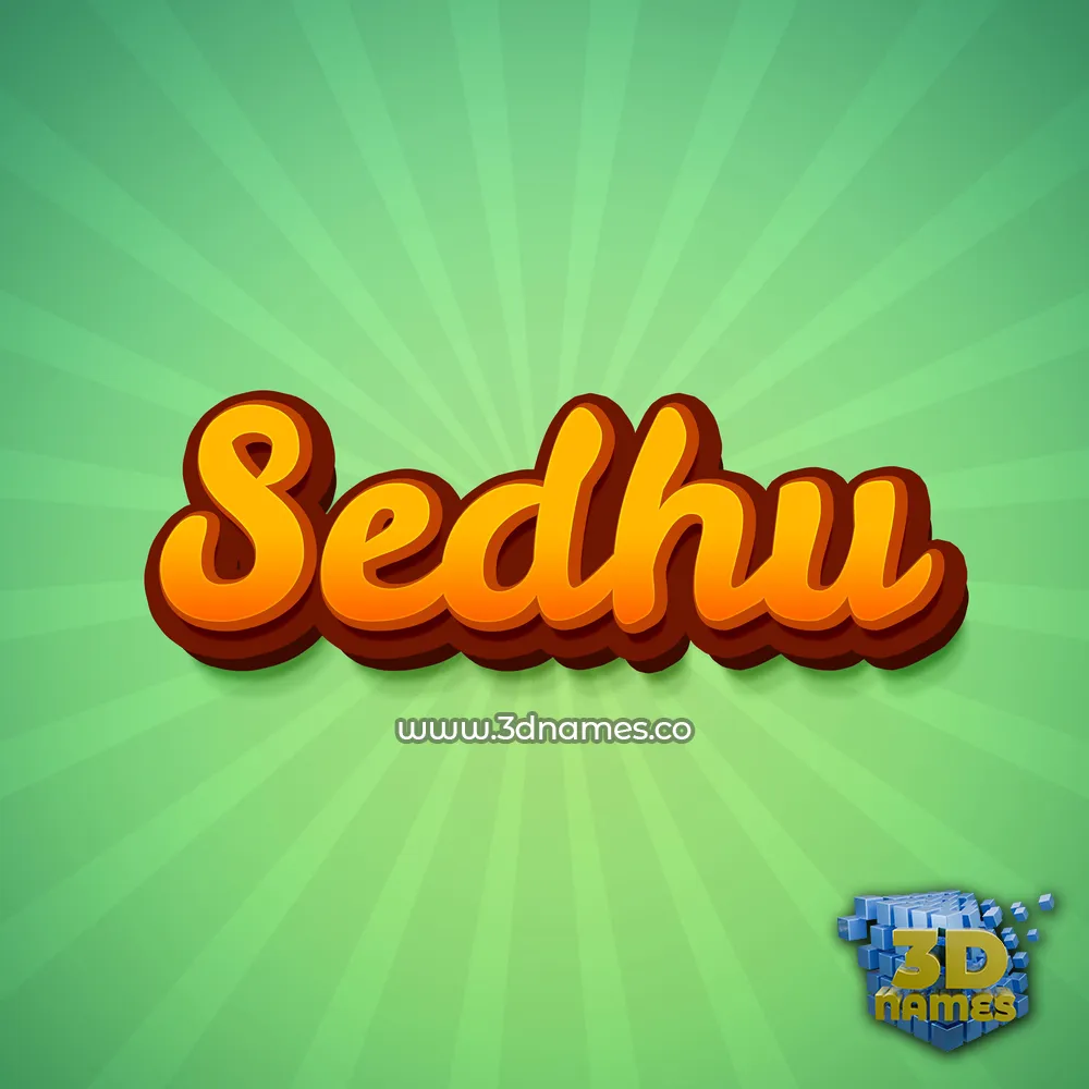 sedhu in Green Rays style - 3D name wallpaper