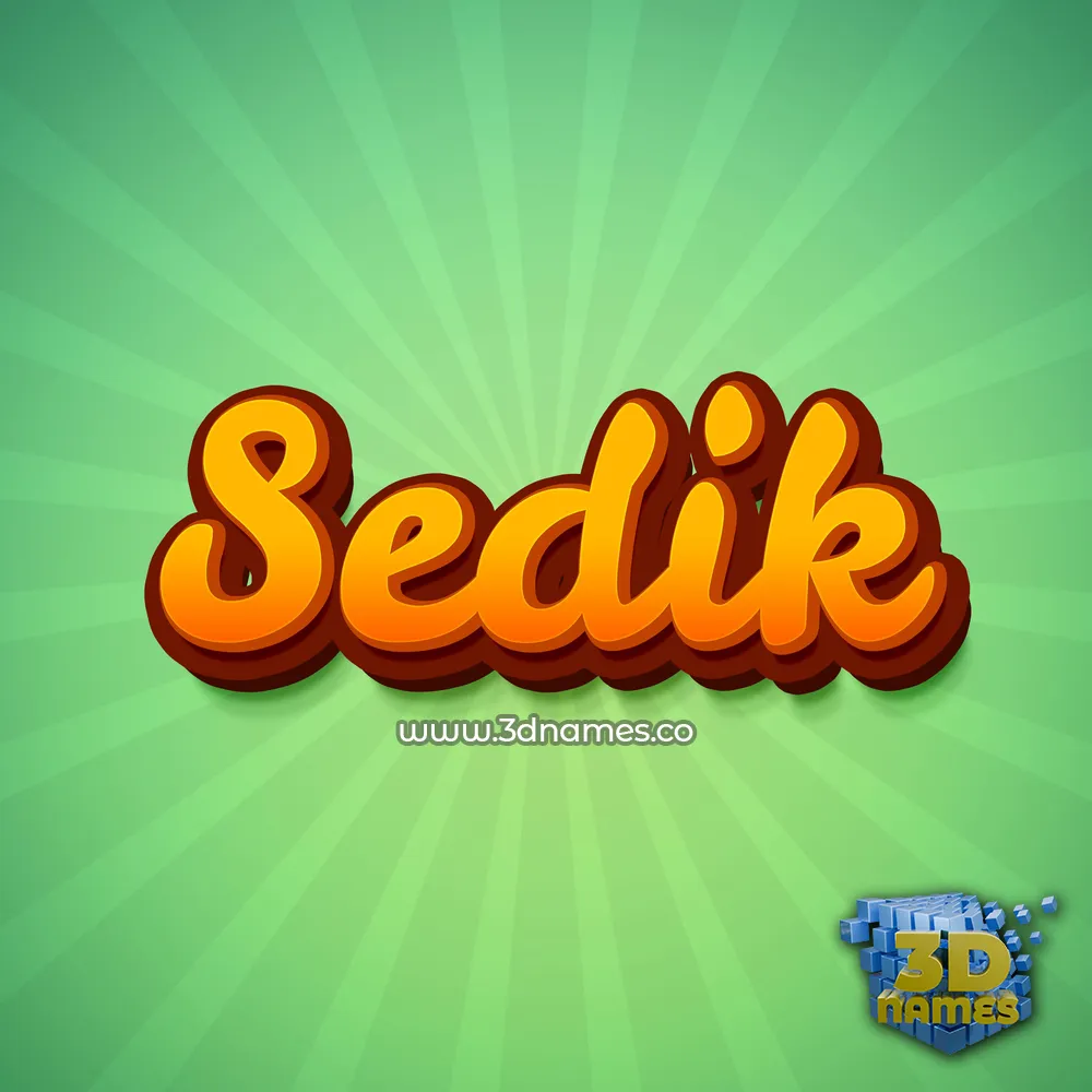 sedik in Green Rays style - 3D name wallpaper