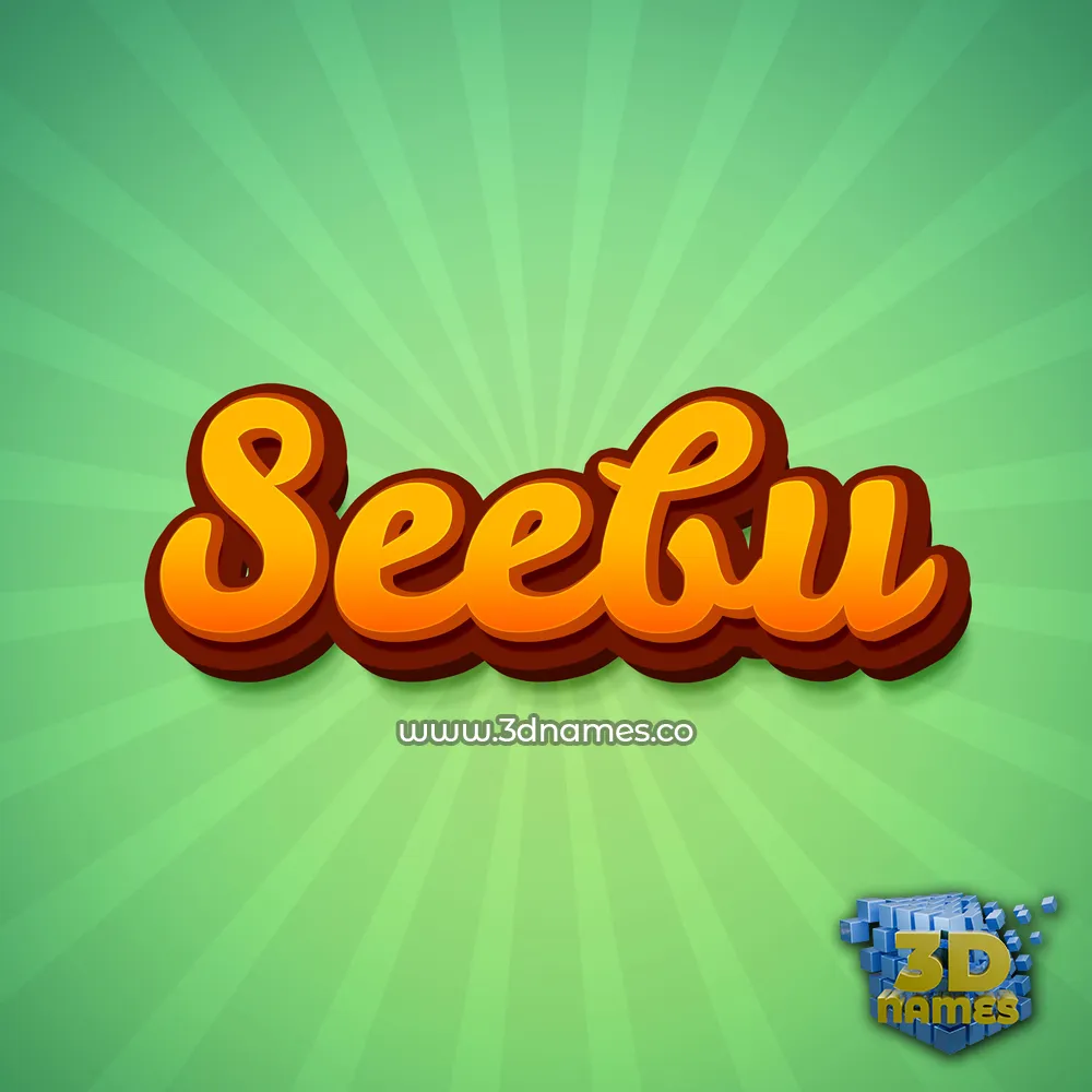 seebu in Green Rays style - 3D name wallpaper