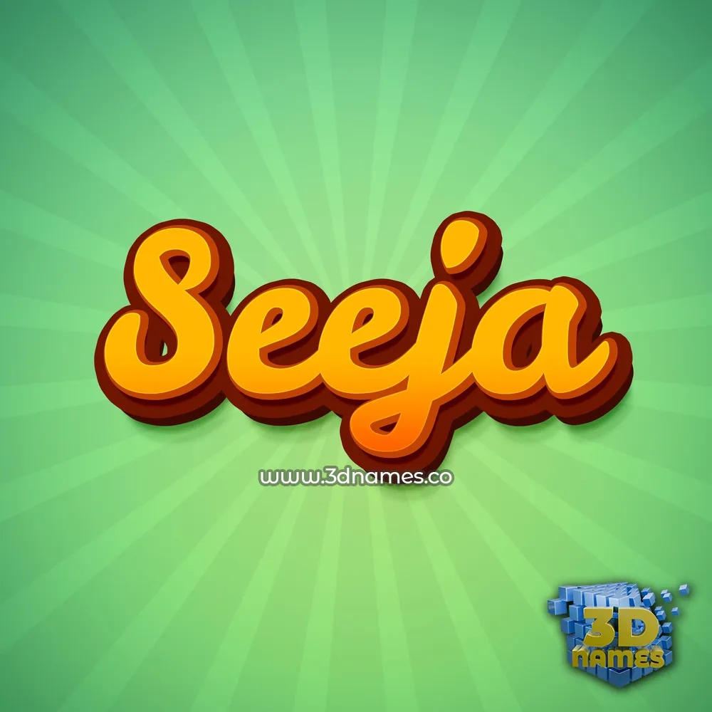 seeja in Green Rays style - 3D name wallpaper