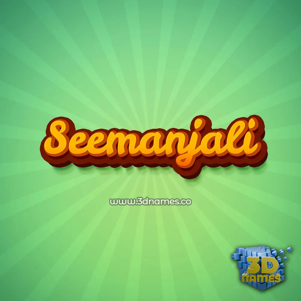 seemanjali in Green Rays style - 3D name wallpaper