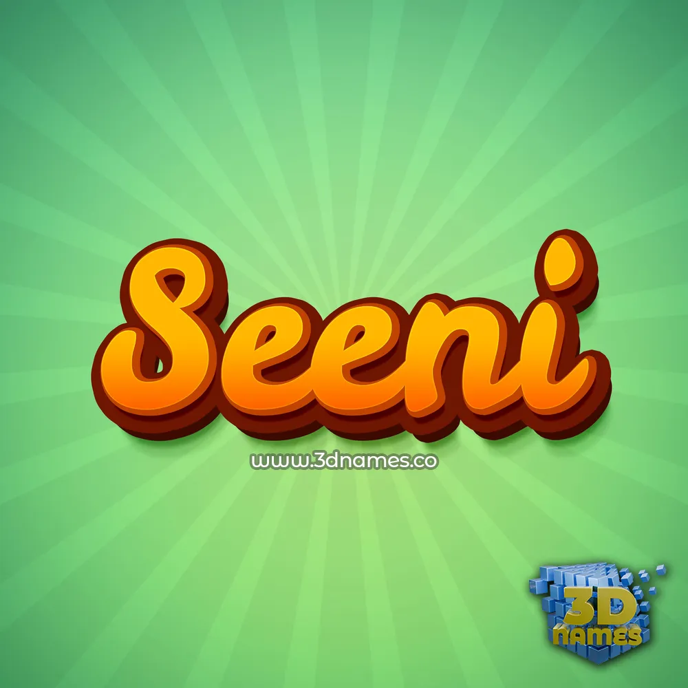 seeni in Green Rays style - 3D name wallpaper