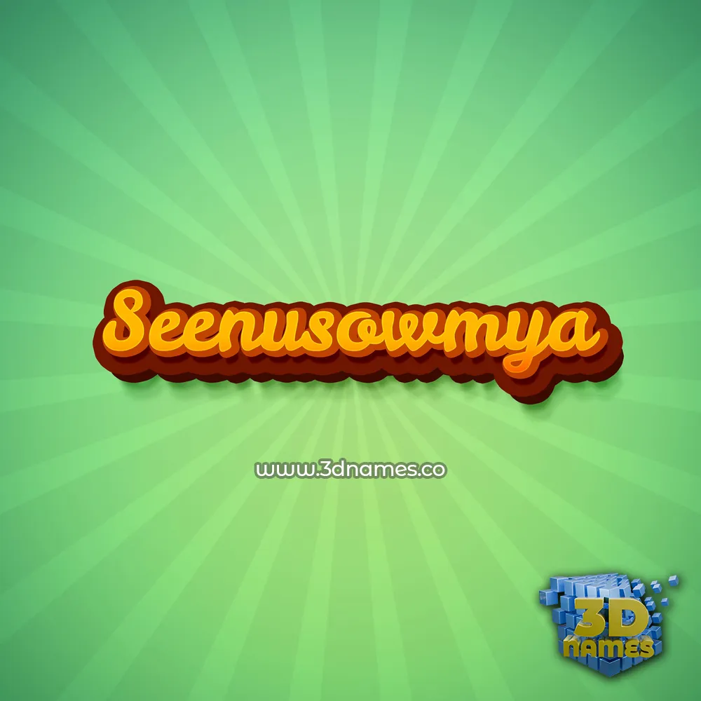 seenusowmya in Green Rays style - 3D name wallpaper