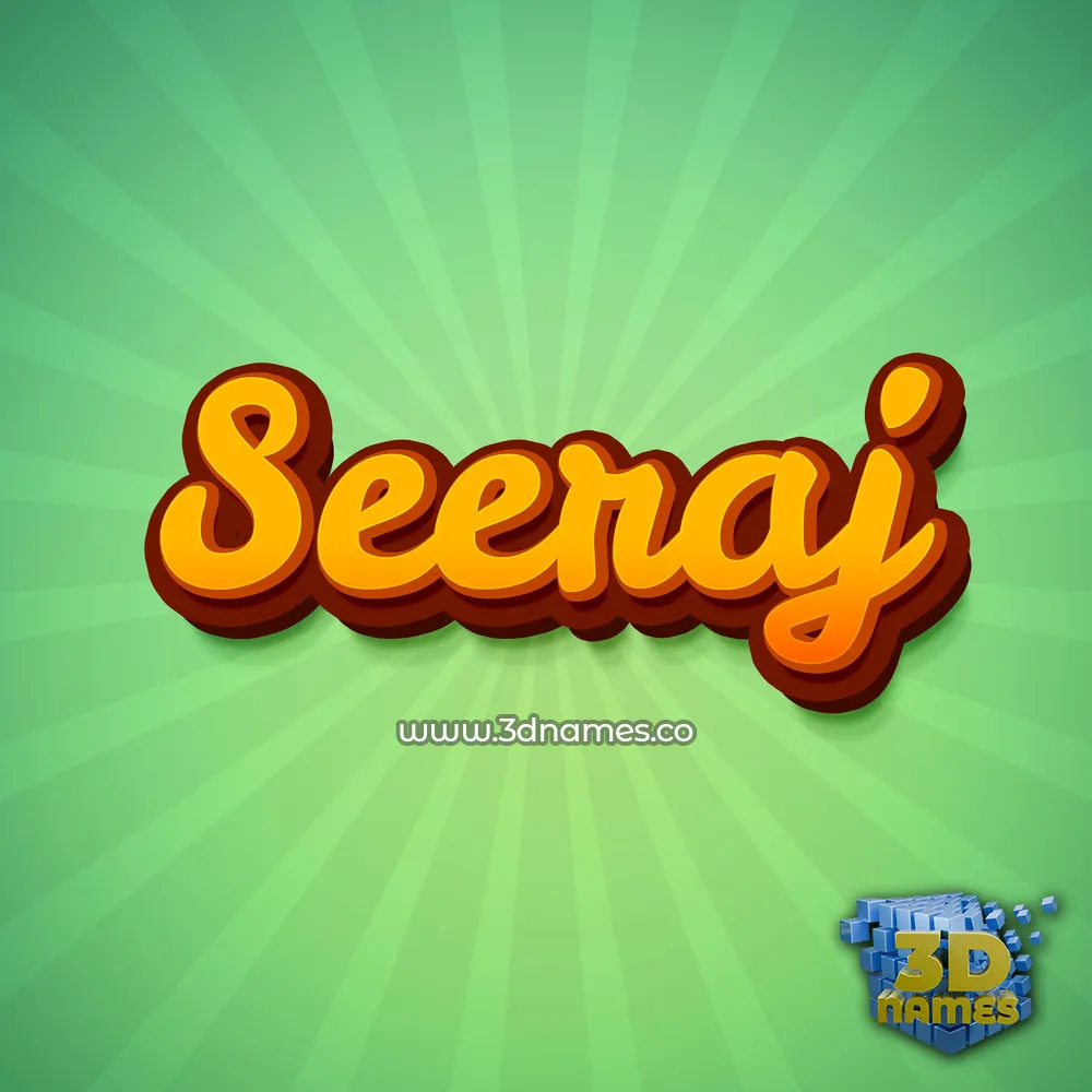 seeraj in Green Rays style - 3D name wallpaper