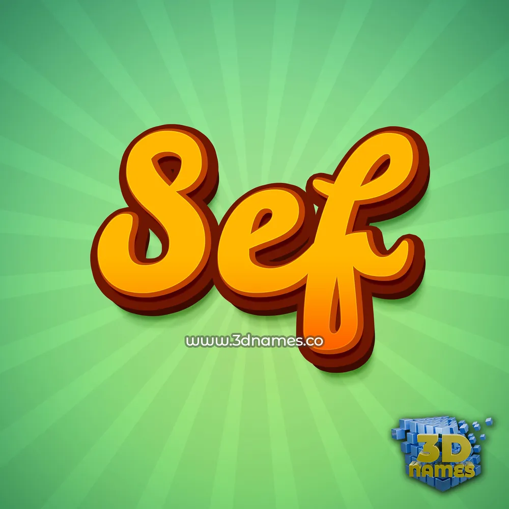 sef in Green Rays style - 3D name wallpaper
