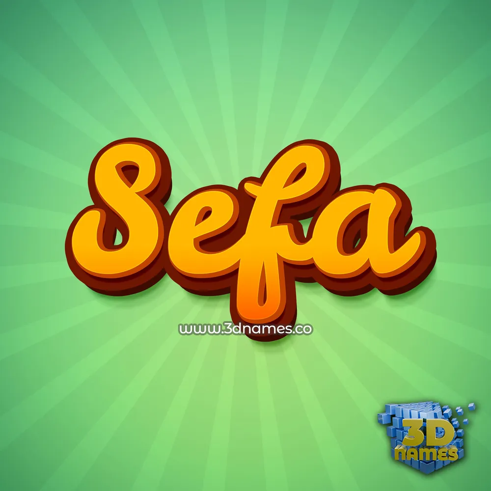 sefa in Green Rays style - 3D name wallpaper