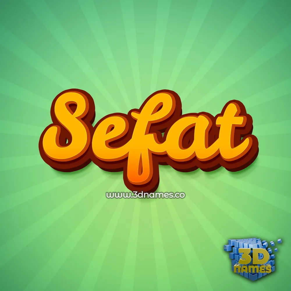 sefat in Green Rays style - 3D name wallpaper