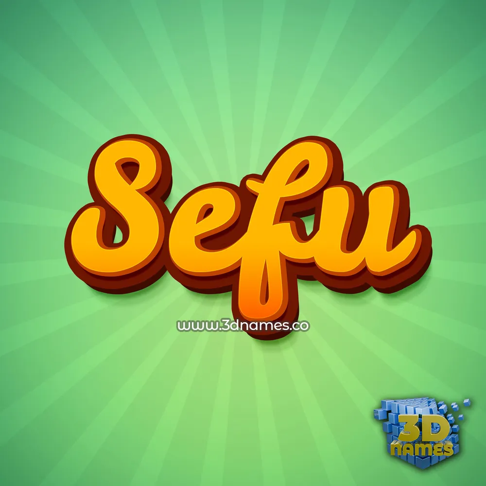 sefu in Green Rays style - 3D name wallpaper