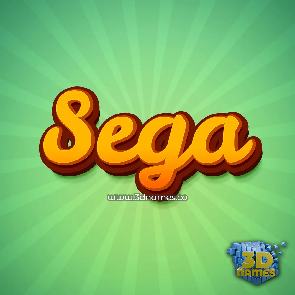 sega in Green Rays style - 3D name wallpaper