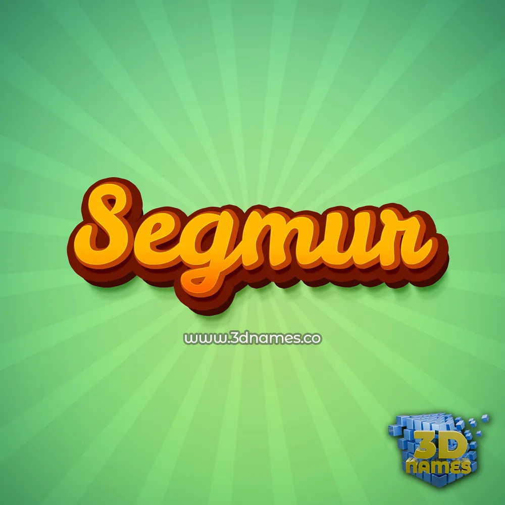 segmur in Green Rays style - 3D name wallpaper
