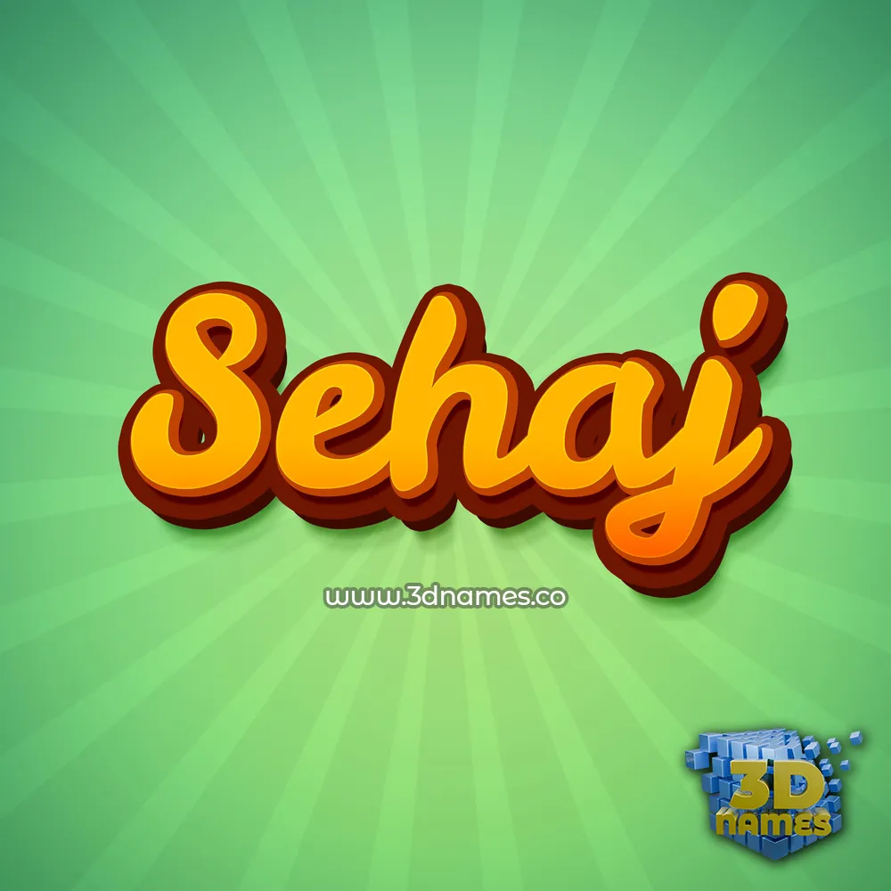 sehaj in Green Rays style - 3D name wallpaper