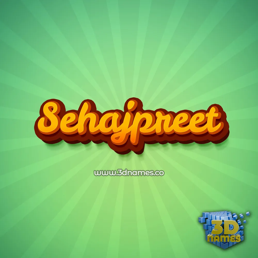 sehajpreet in Green Rays style - 3D name wallpaper