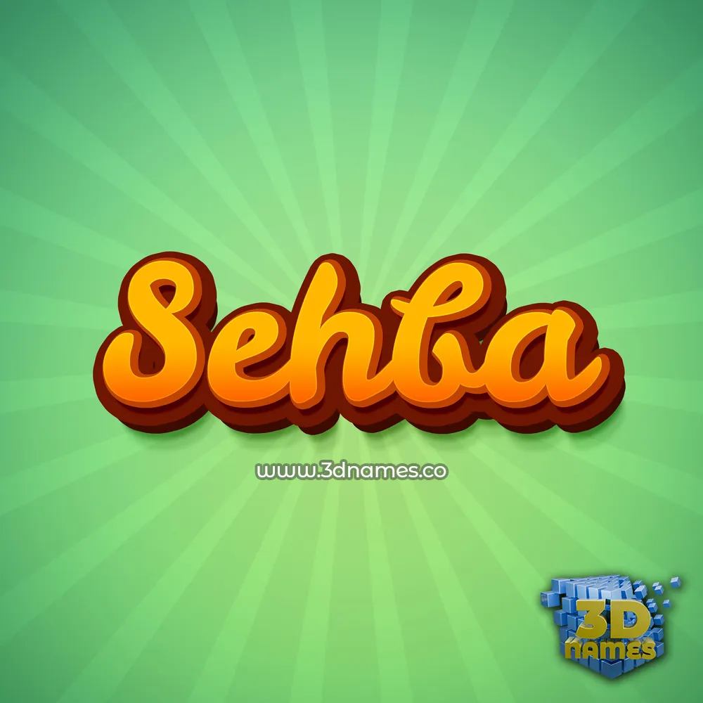 sehba in Green Rays style - 3D name wallpaper
