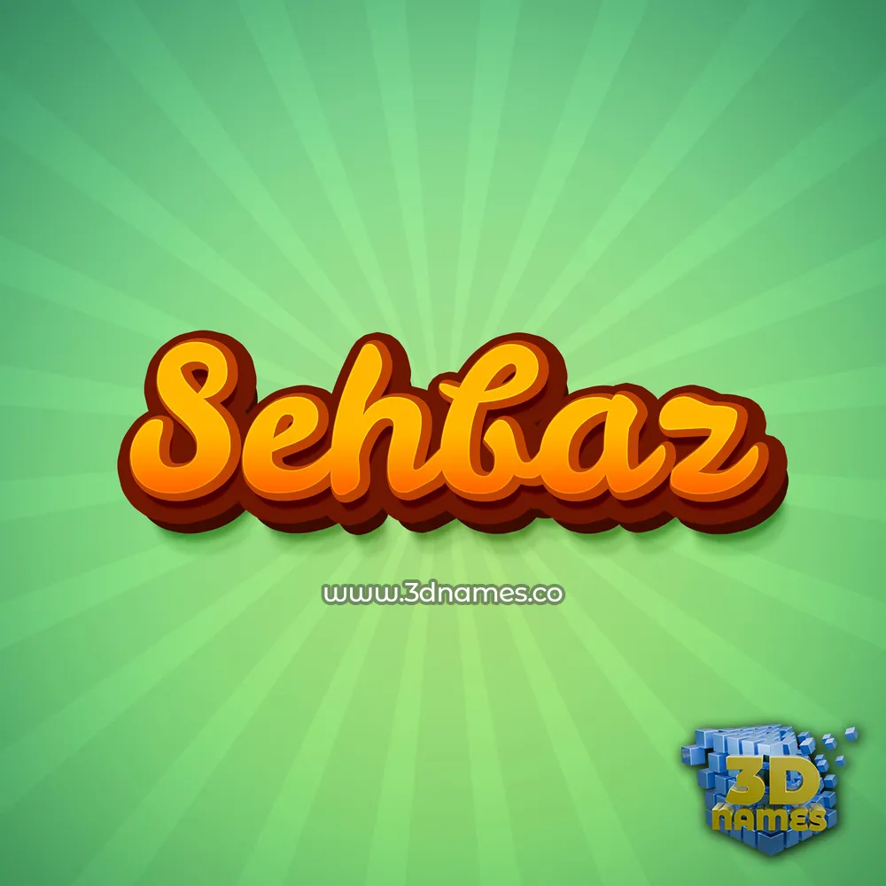 sehbaz in Green Rays style - 3D name wallpaper