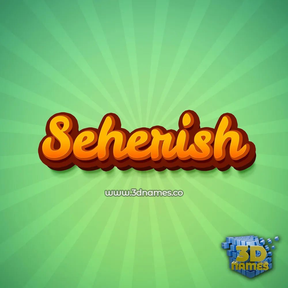seherish in Green Rays style - 3D name wallpaper