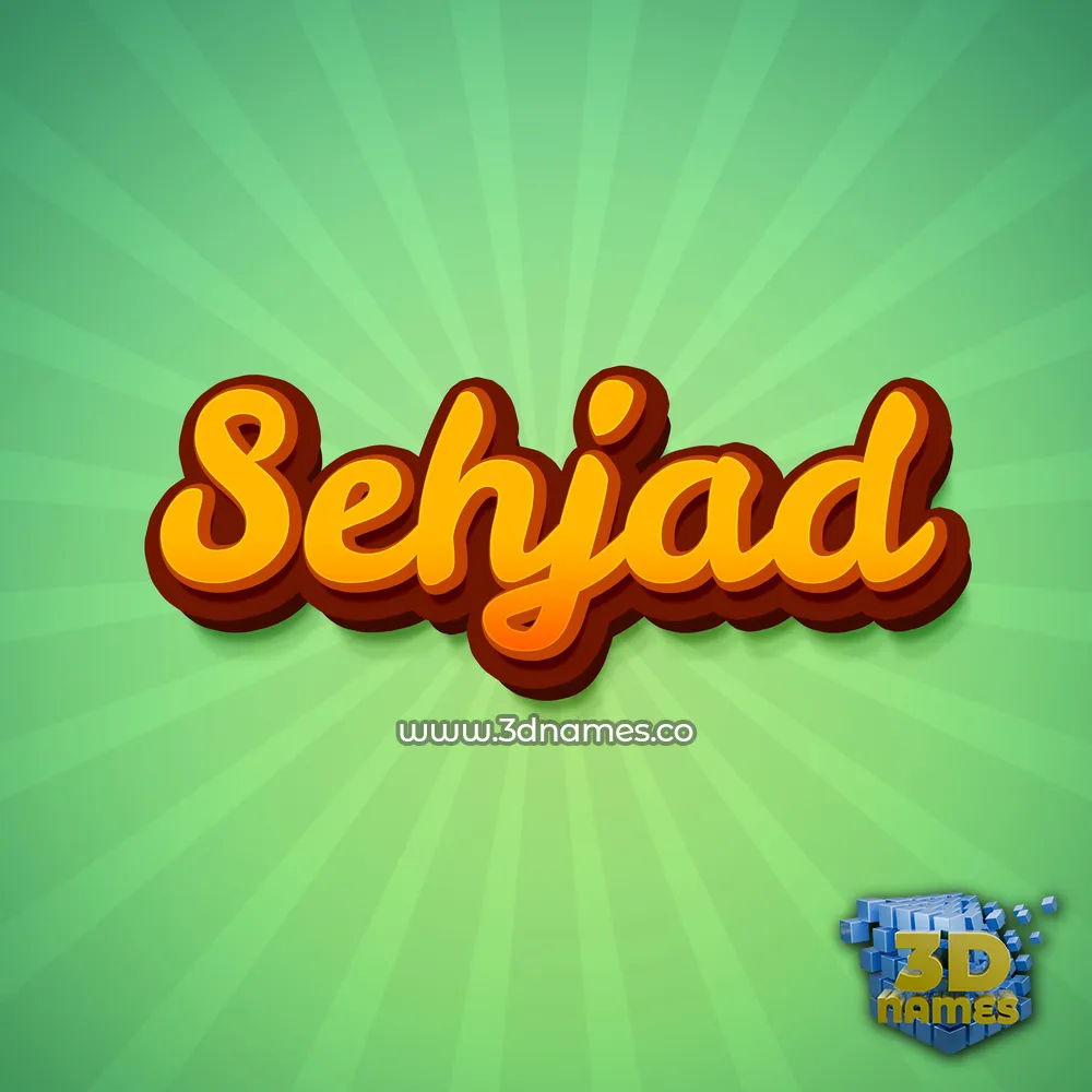 sehjad in Green Rays style - 3D name wallpaper