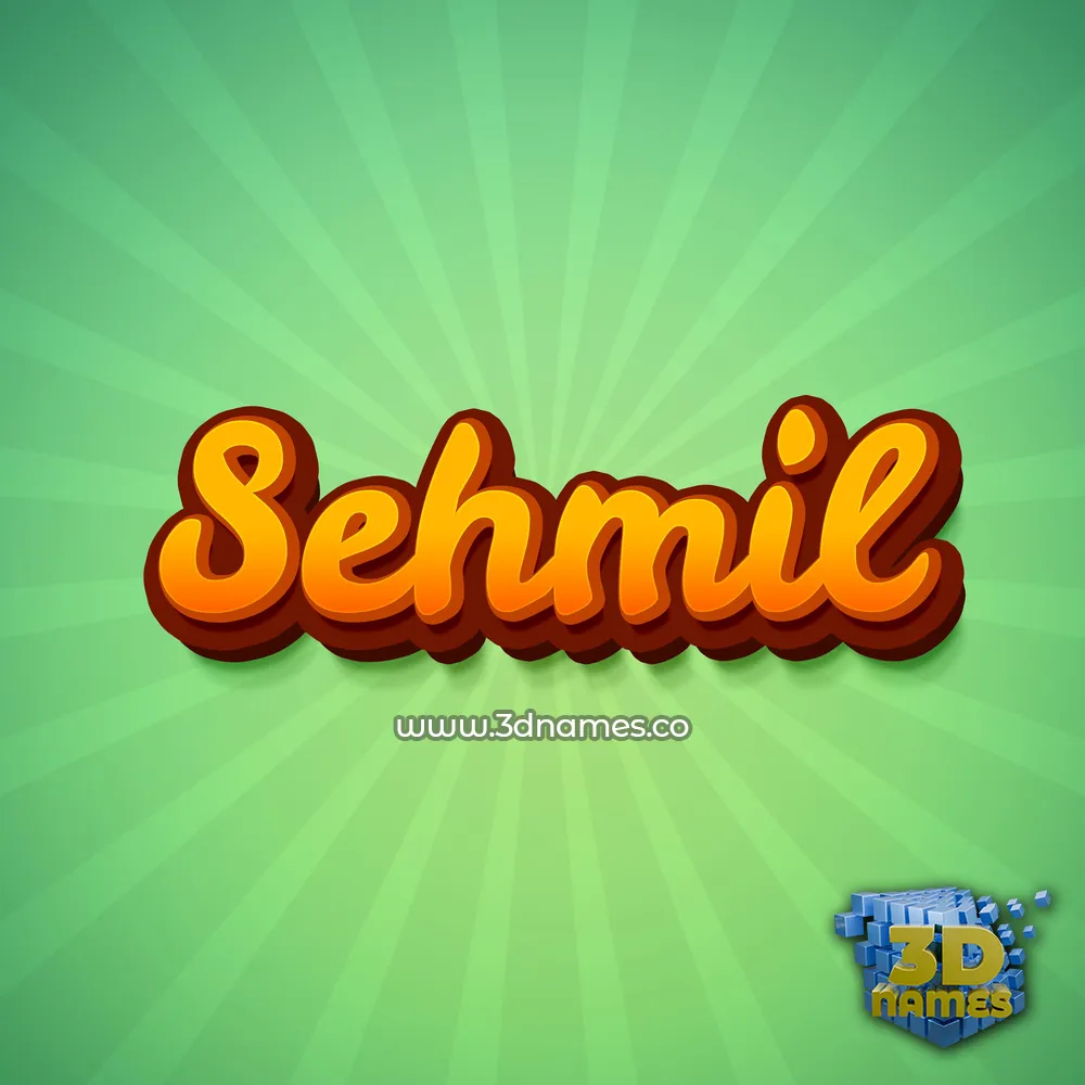 sehmil in Green Rays style - 3D name wallpaper