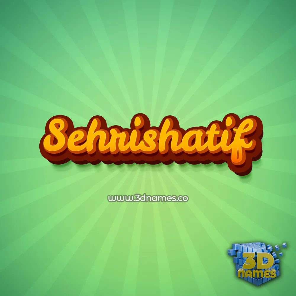 sehrishatif in Green Rays style - 3D name wallpaper