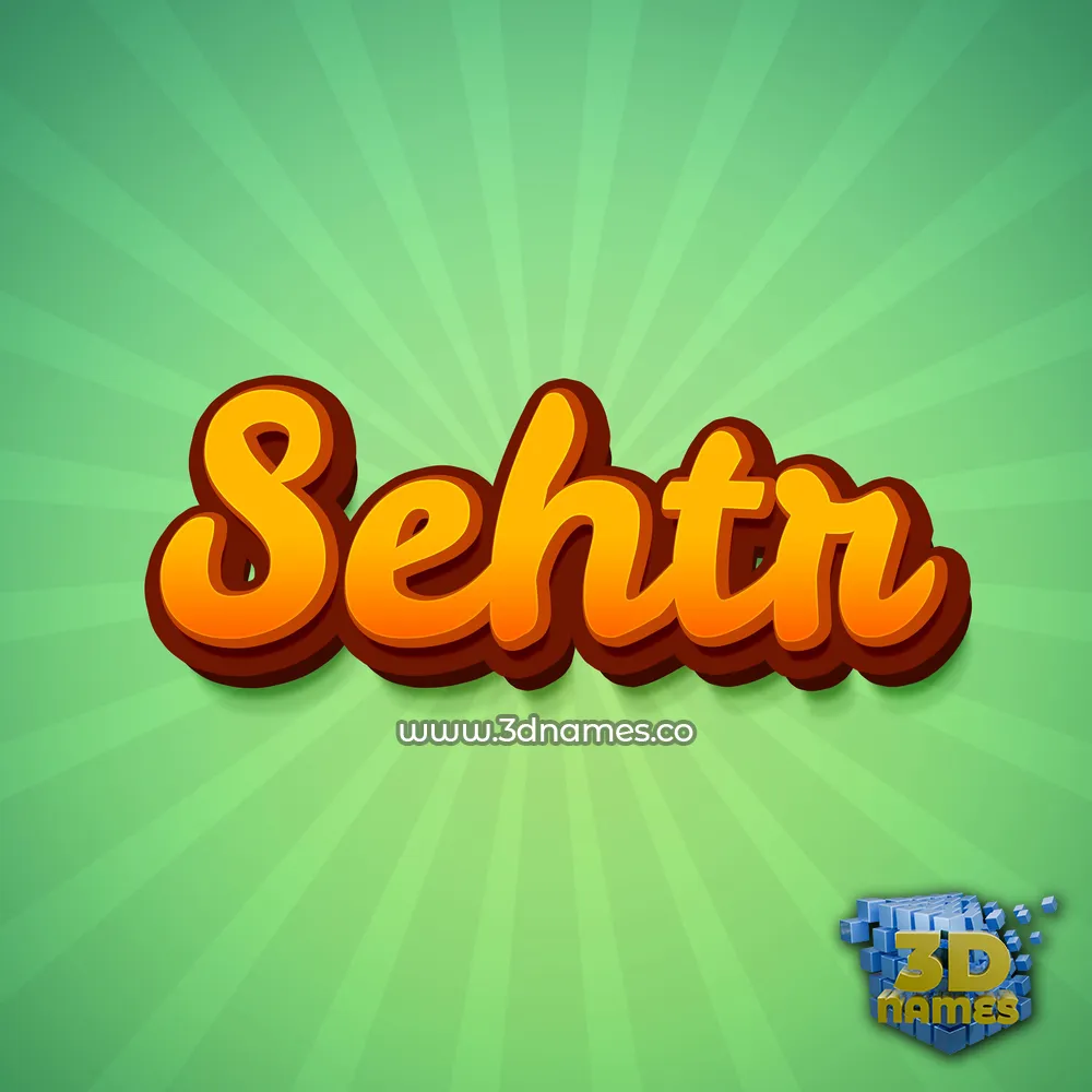 sehtr in Green Rays style - 3D name wallpaper