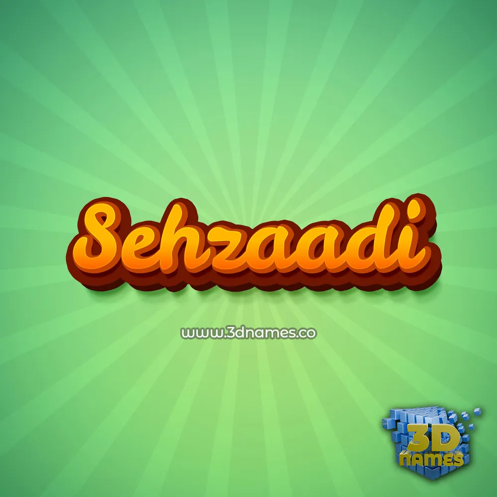 sehzaadi in Green Rays style - 3D name wallpaper