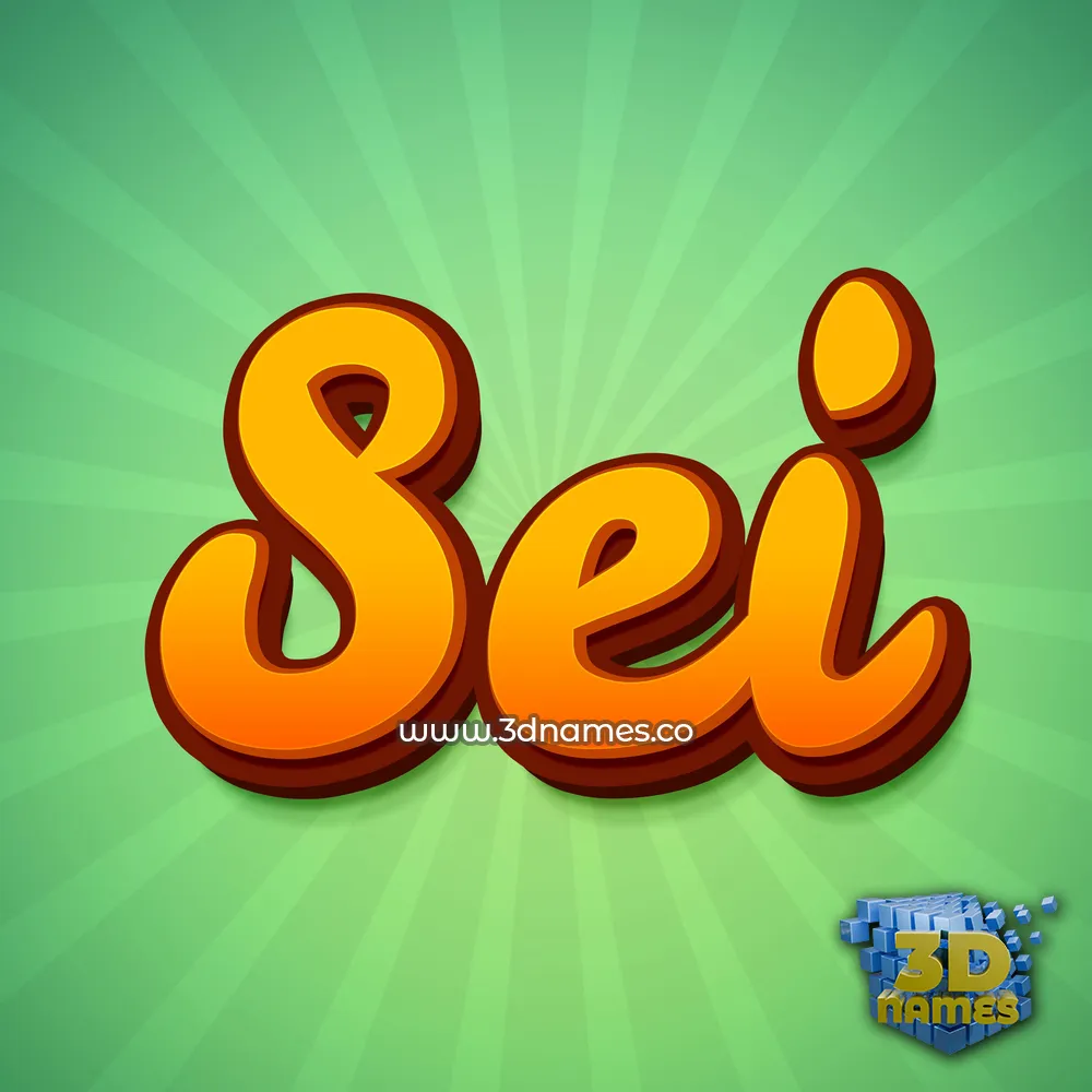 sei in Green Rays style - 3D name wallpaper