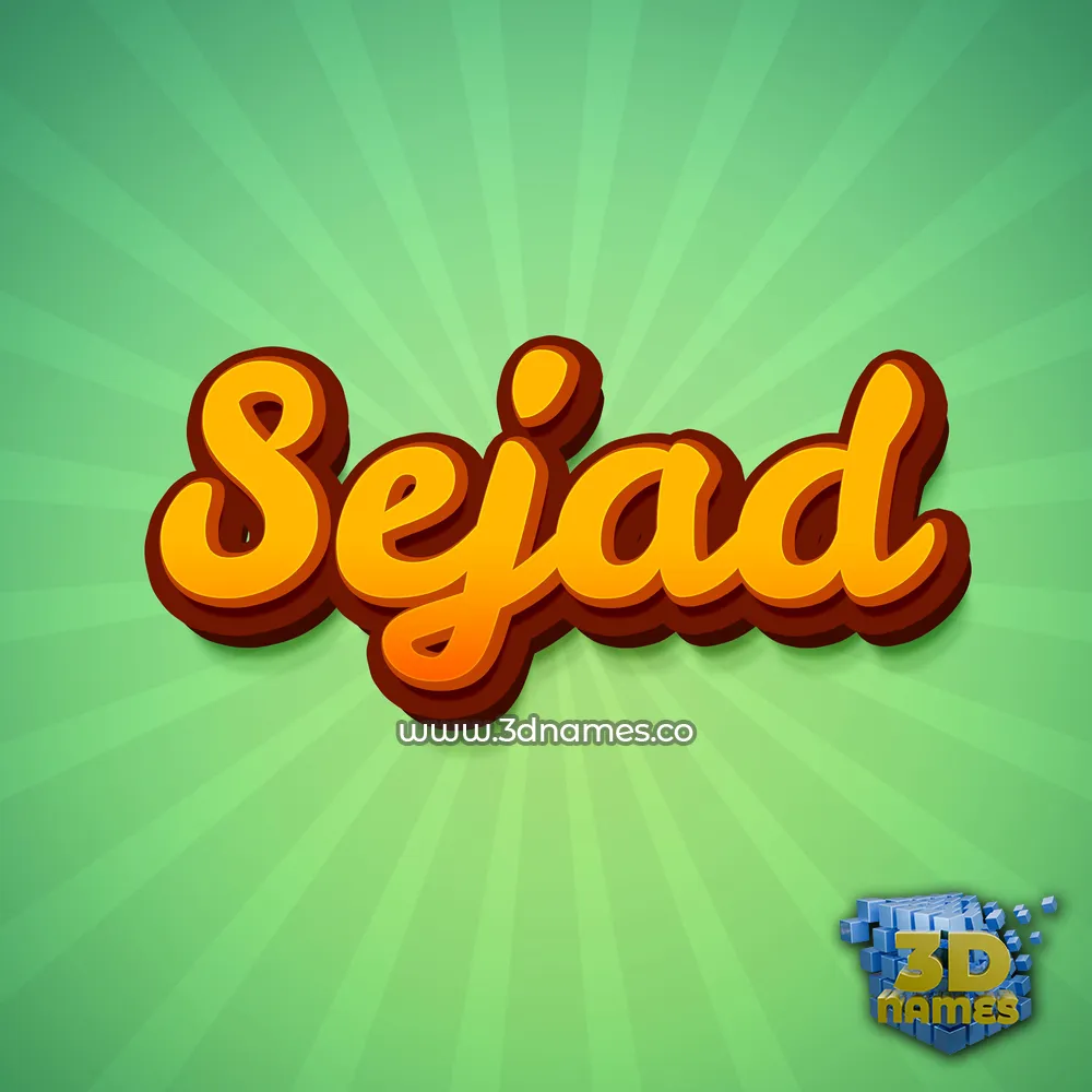 sejad in Green Rays style - 3D name wallpaper