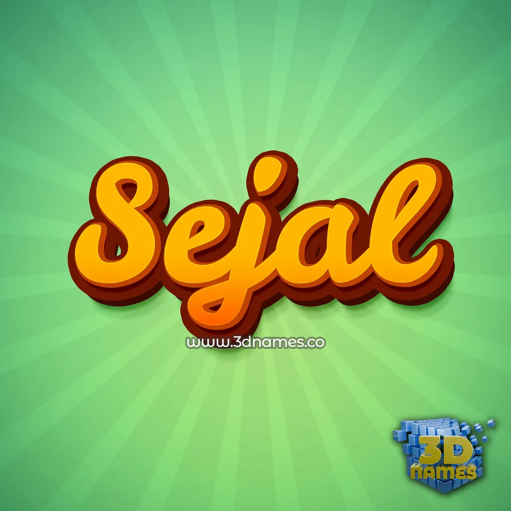 sejal in Green Rays style - 3D name wallpaper