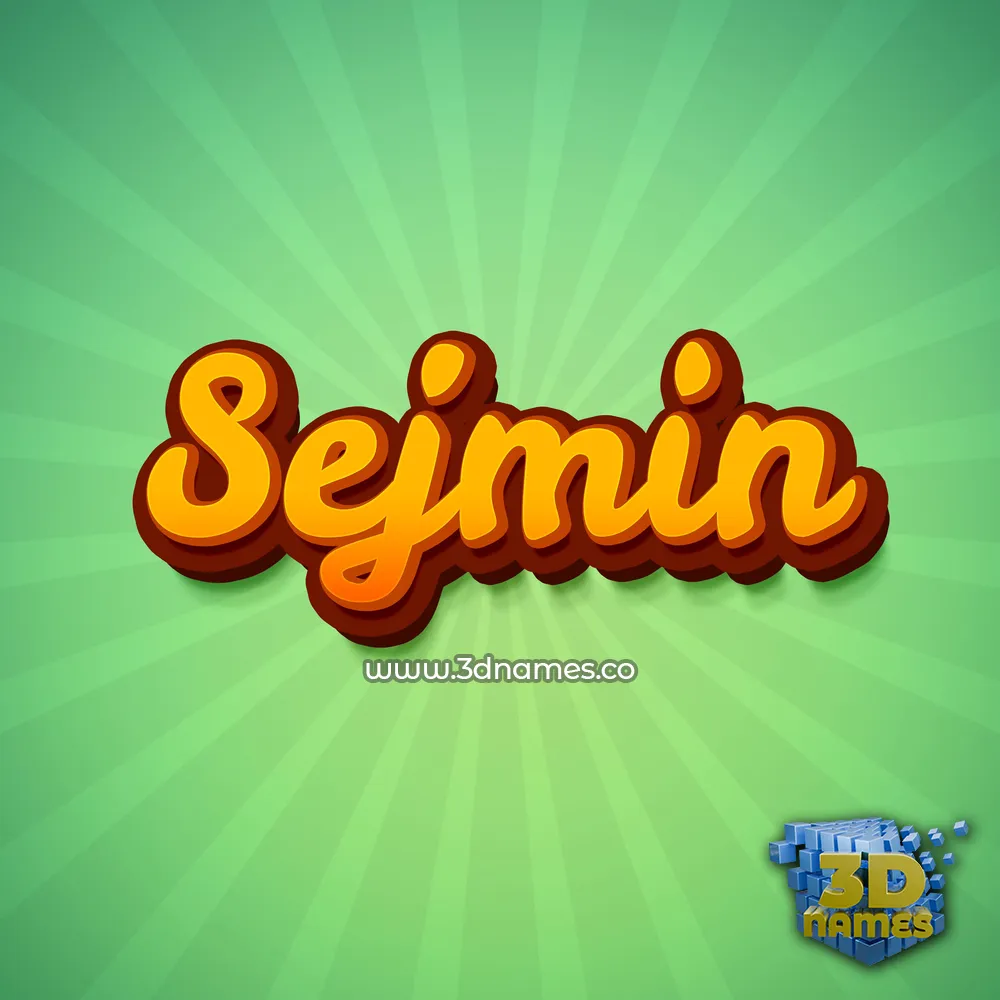 sejmin in Green Rays style - 3D name wallpaper