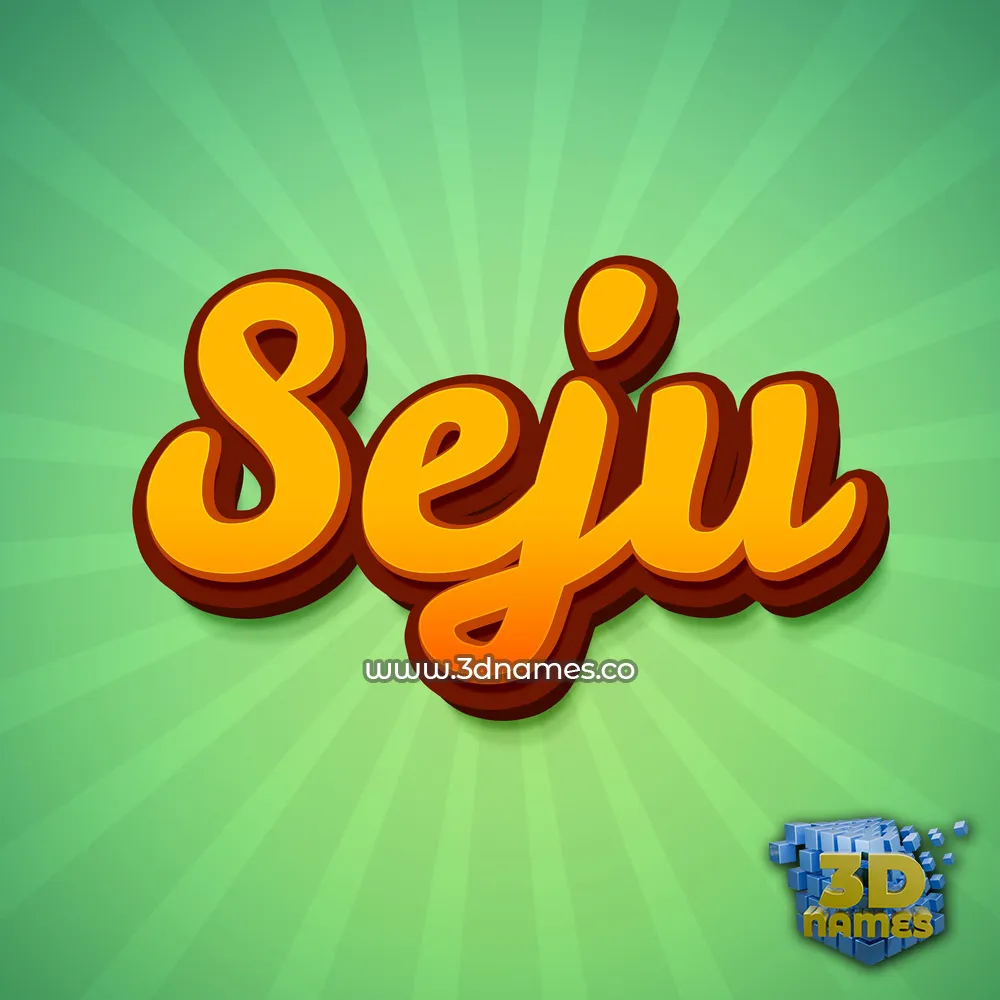 seju in Green Rays style - 3D name wallpaper