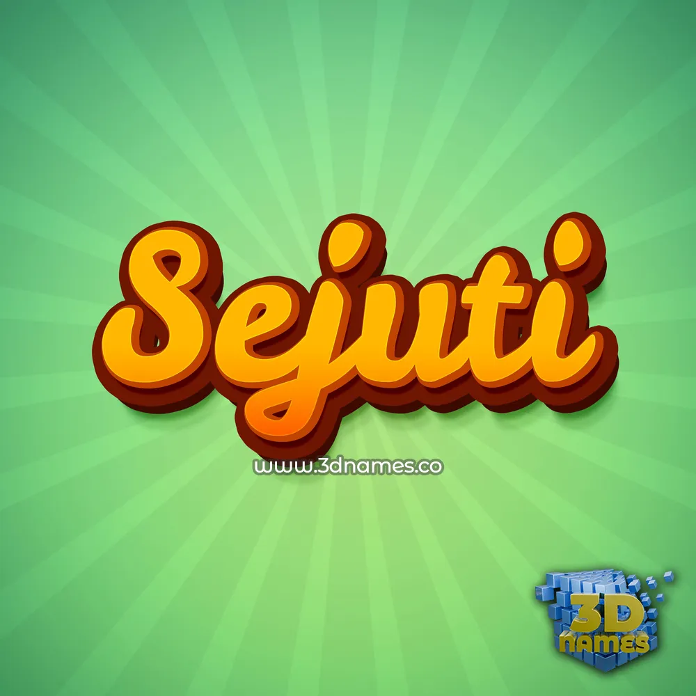 sejuti in Green Rays style - 3D name wallpaper